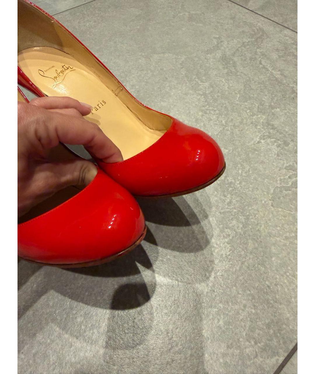 CHRISTIAN LOUBOUTIN Красные кожаные туфли, фото 3