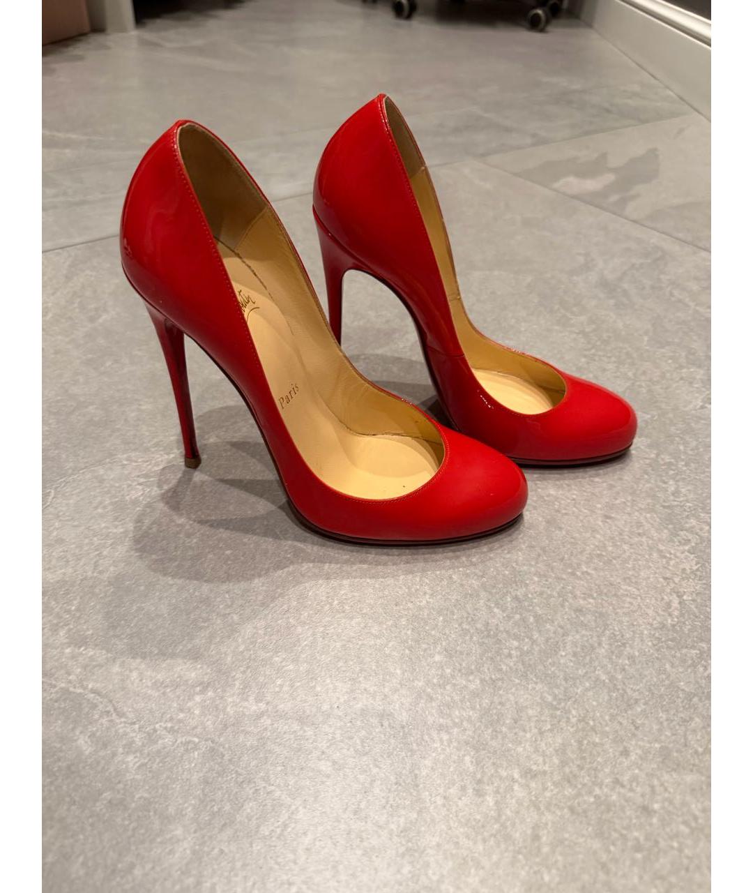 CHRISTIAN LOUBOUTIN Красные кожаные туфли, фото 2