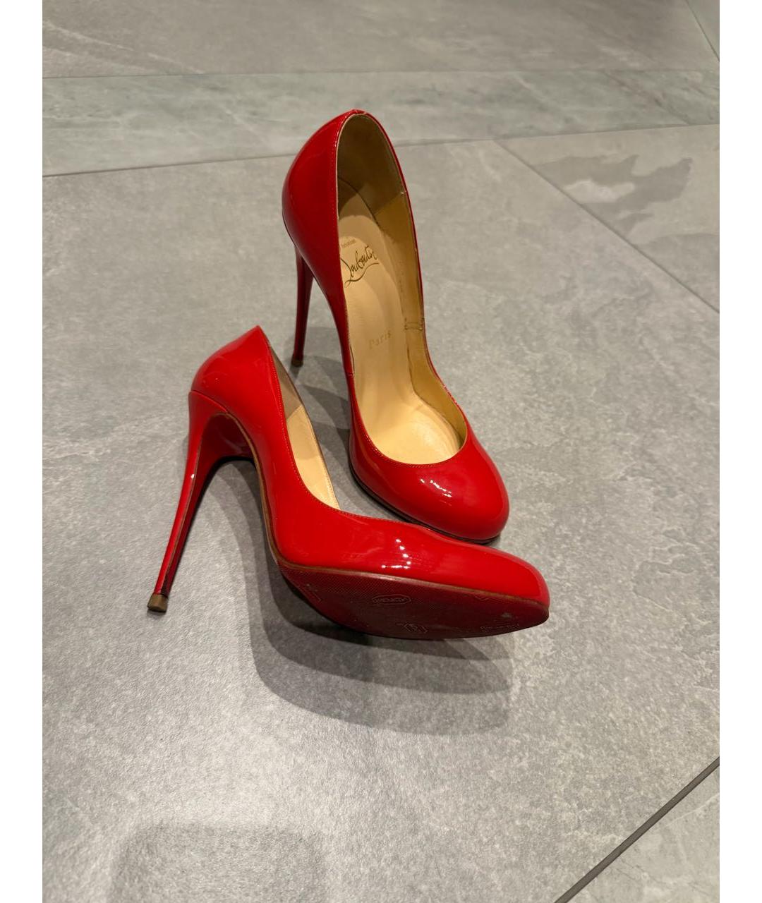 CHRISTIAN LOUBOUTIN Красные кожаные туфли, фото 5