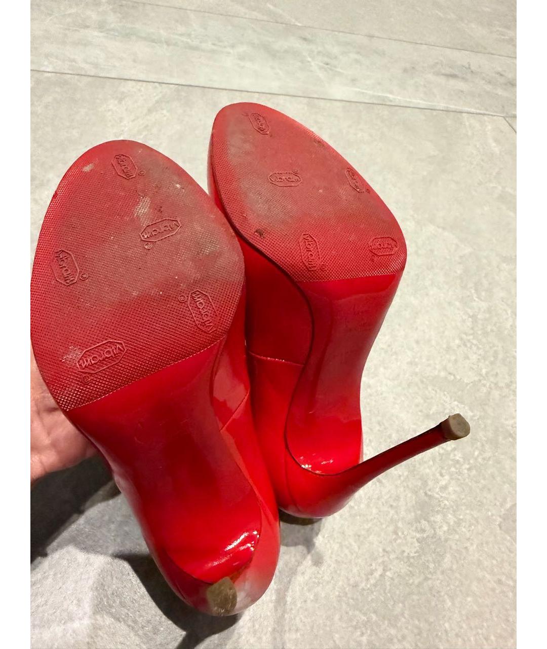 CHRISTIAN LOUBOUTIN Красные кожаные туфли, фото 4