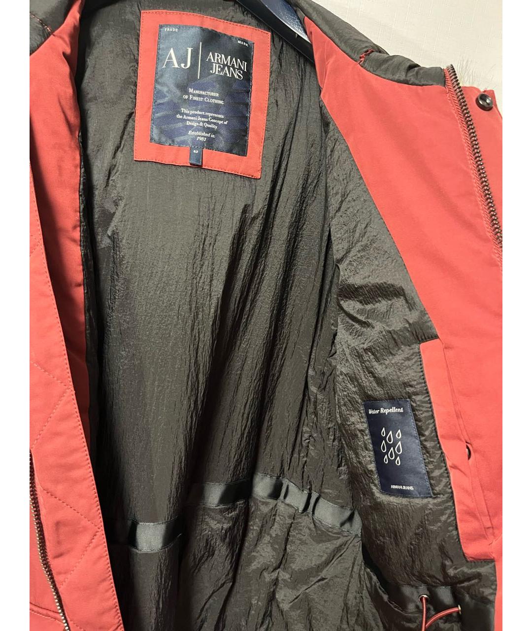 ARMANI JEANS Бордовая полиэстеровая куртка, фото 4