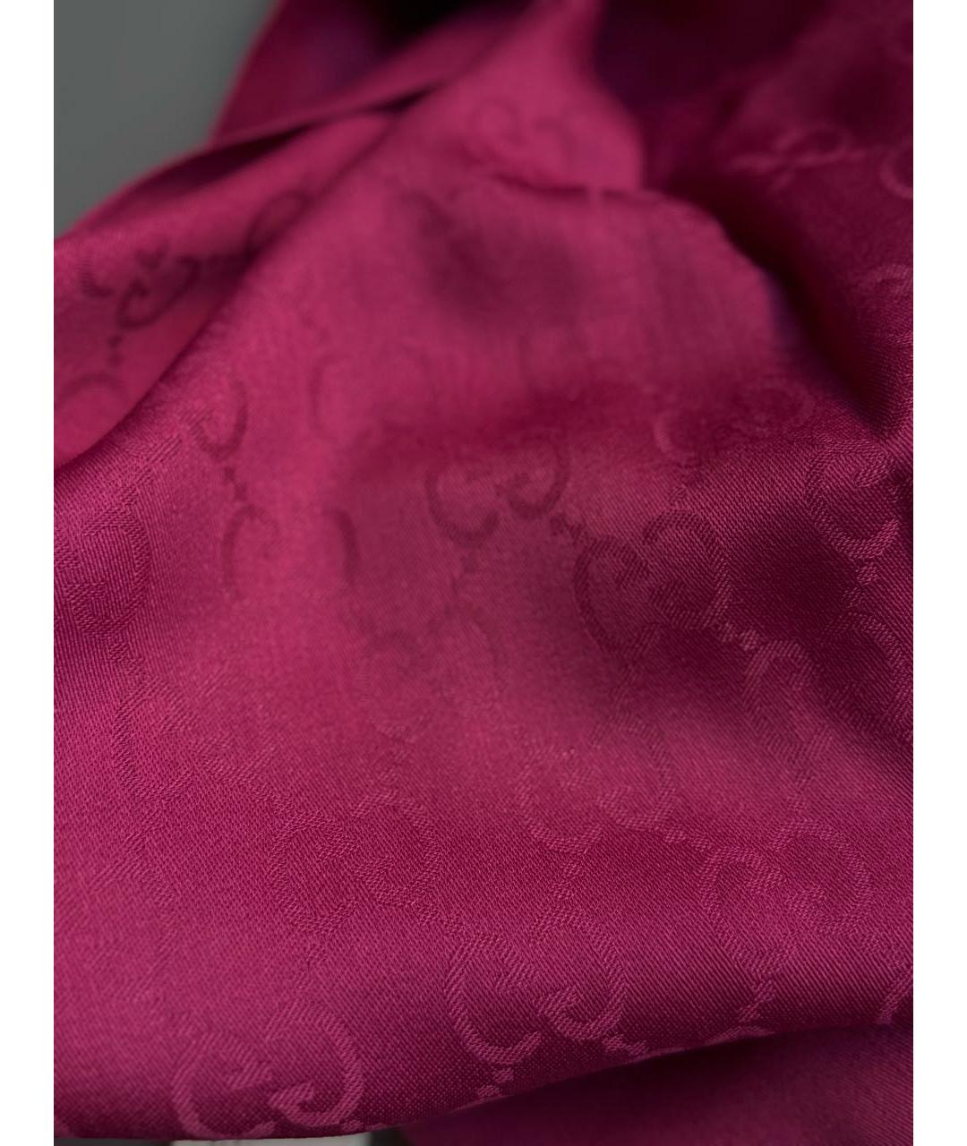 GUCCI Фуксия шерстяной шарф, фото 3