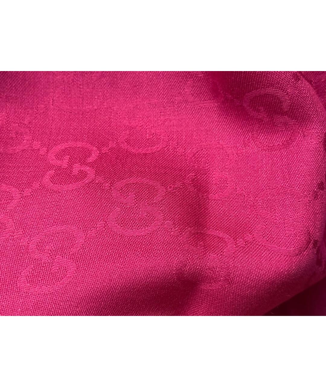 GUCCI Фуксия шерстяной шарф, фото 5