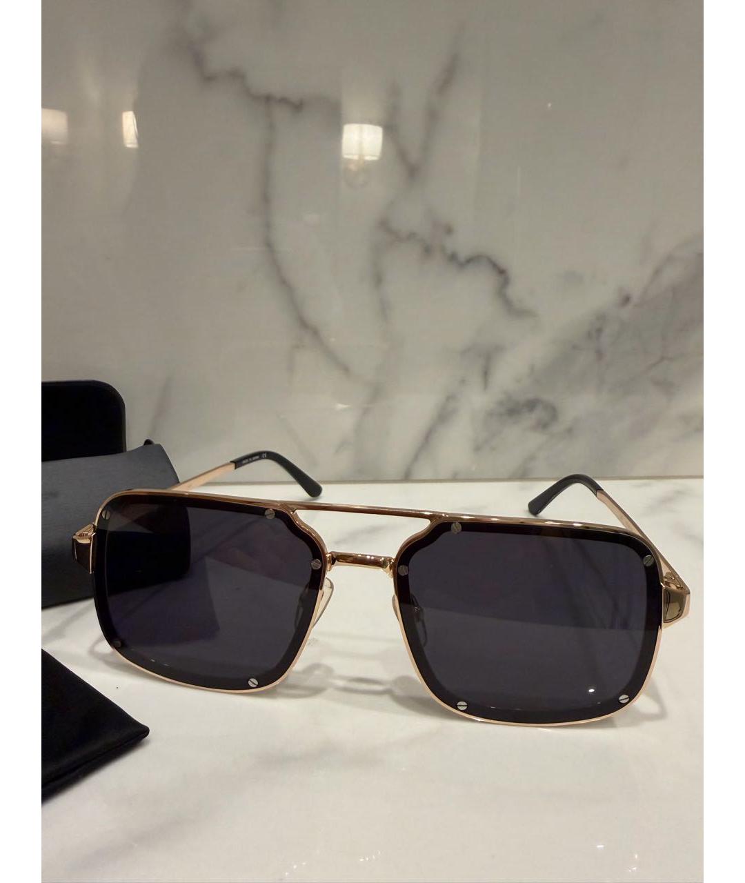 CARTIER Золотые металлические солнцезащитные очки, фото 2