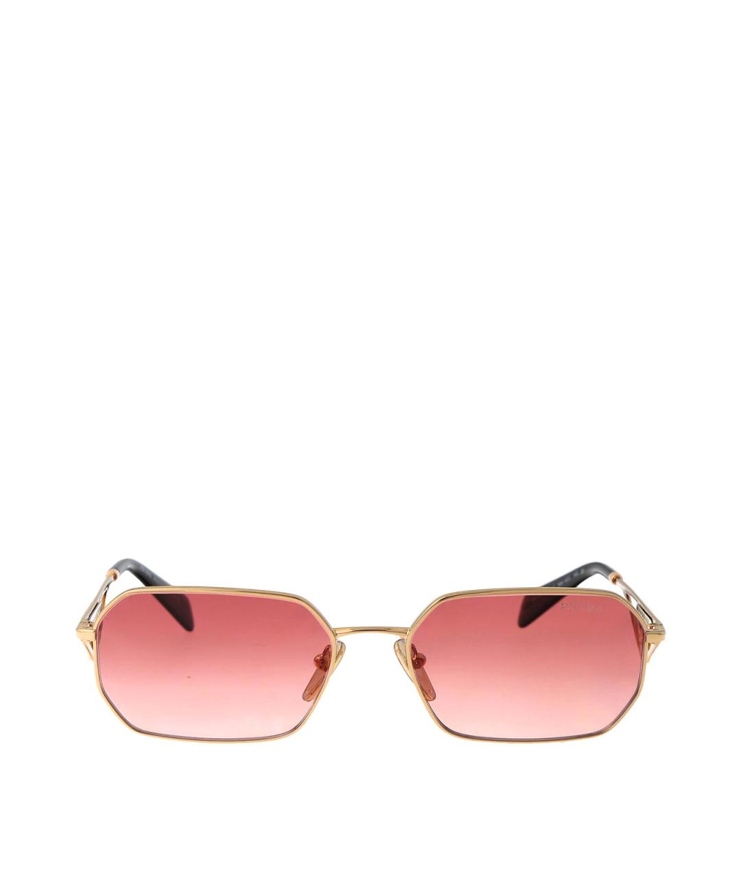 PRADA Золотые металлические солнцезащитные очки, фото 2