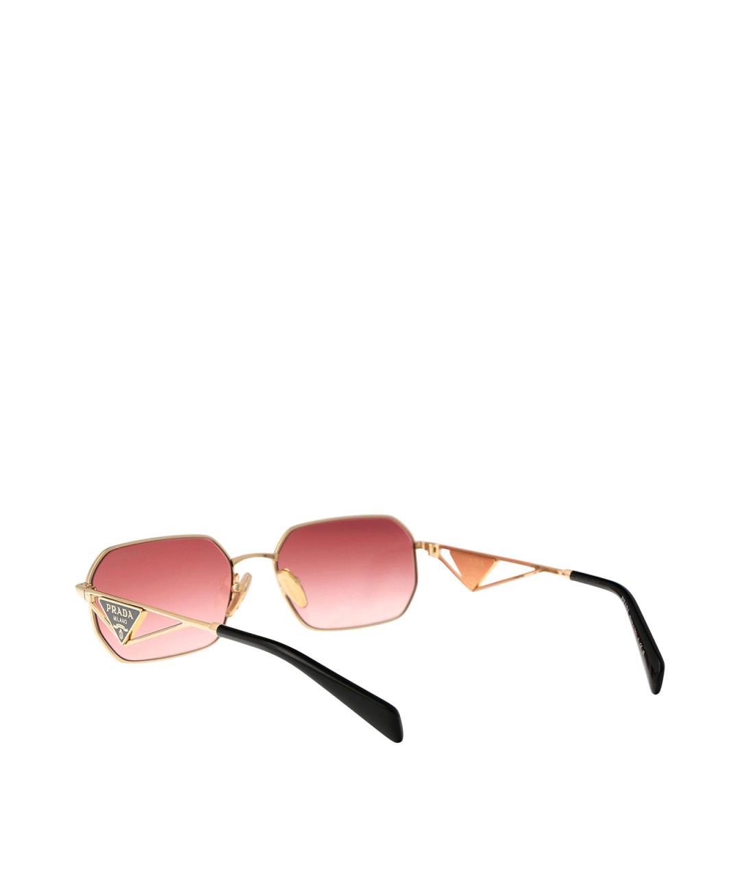 PRADA Золотые металлические солнцезащитные очки, фото 4