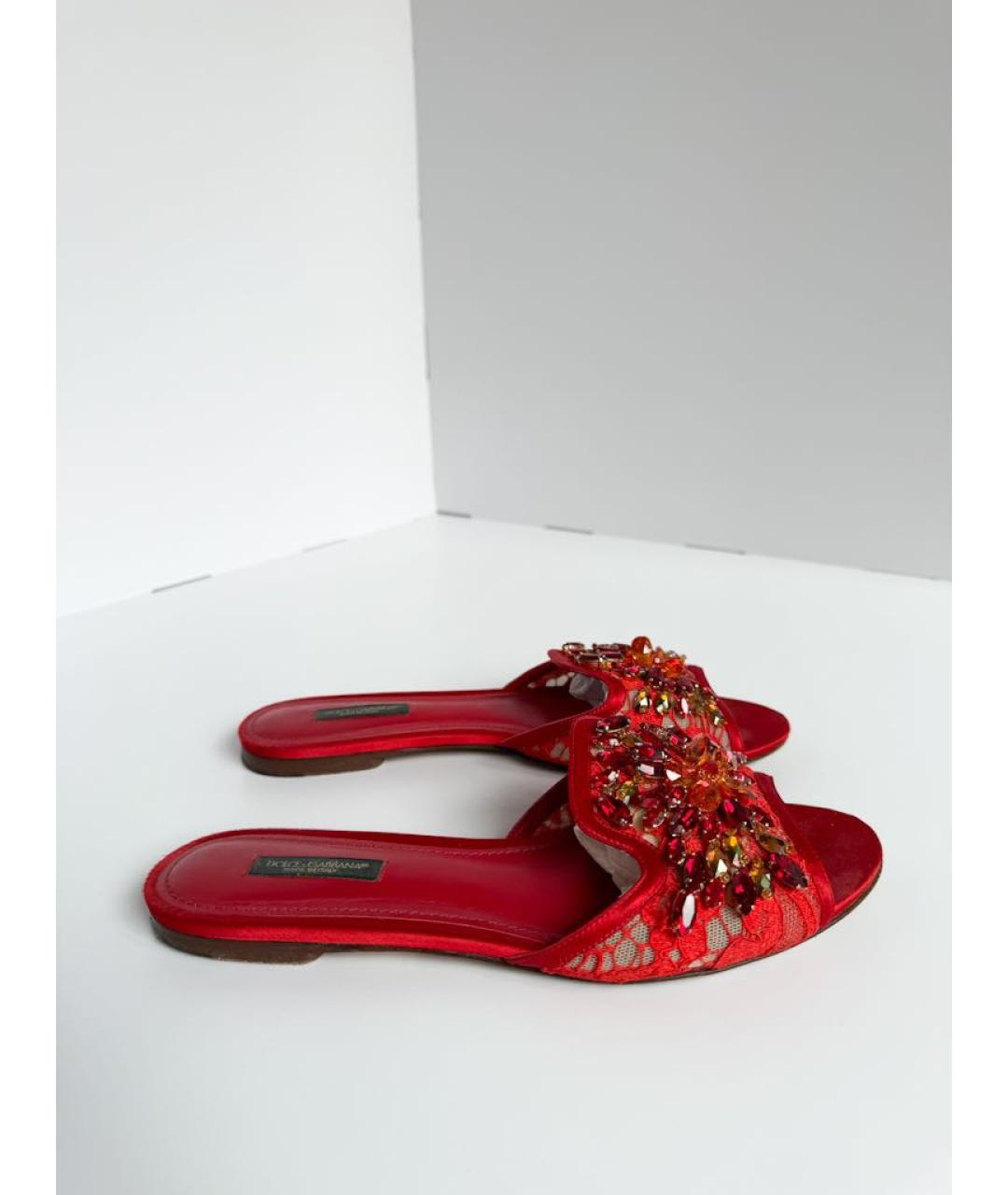 DOLCE&GABBANA Красные босоножки, фото 5