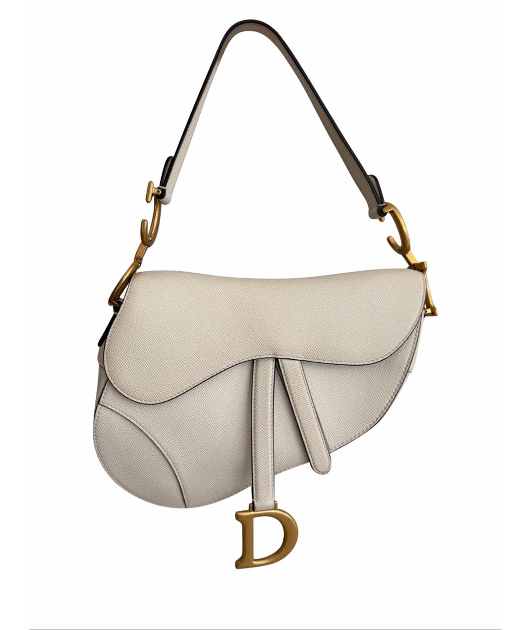 CHRISTIAN DIOR Бежевая кожаная сумка с короткими ручками, фото 1