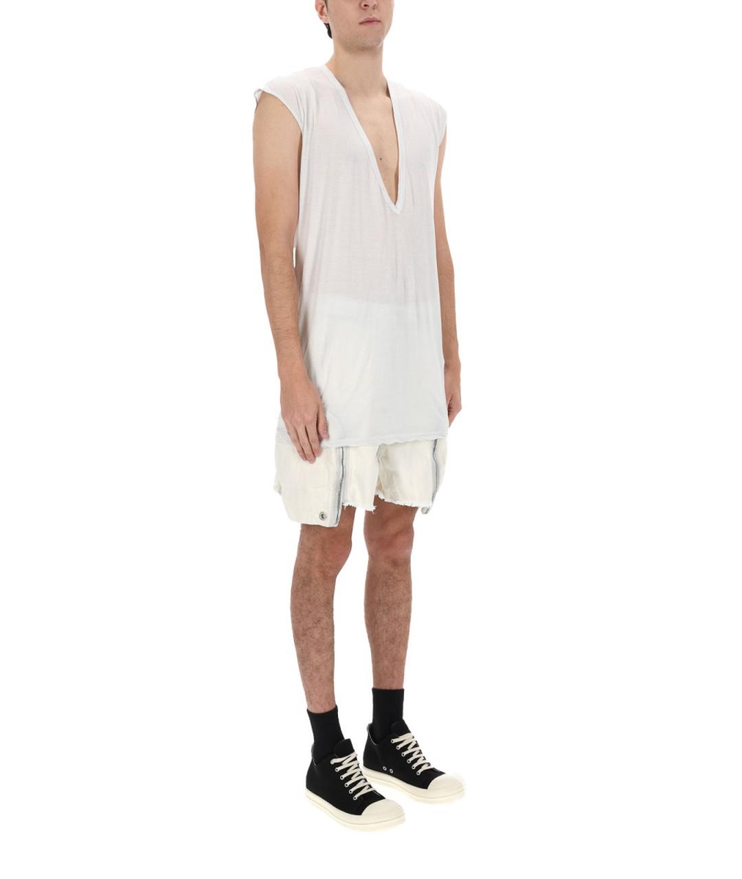 RICK OWENS Белые хлопковые шорты, фото 2