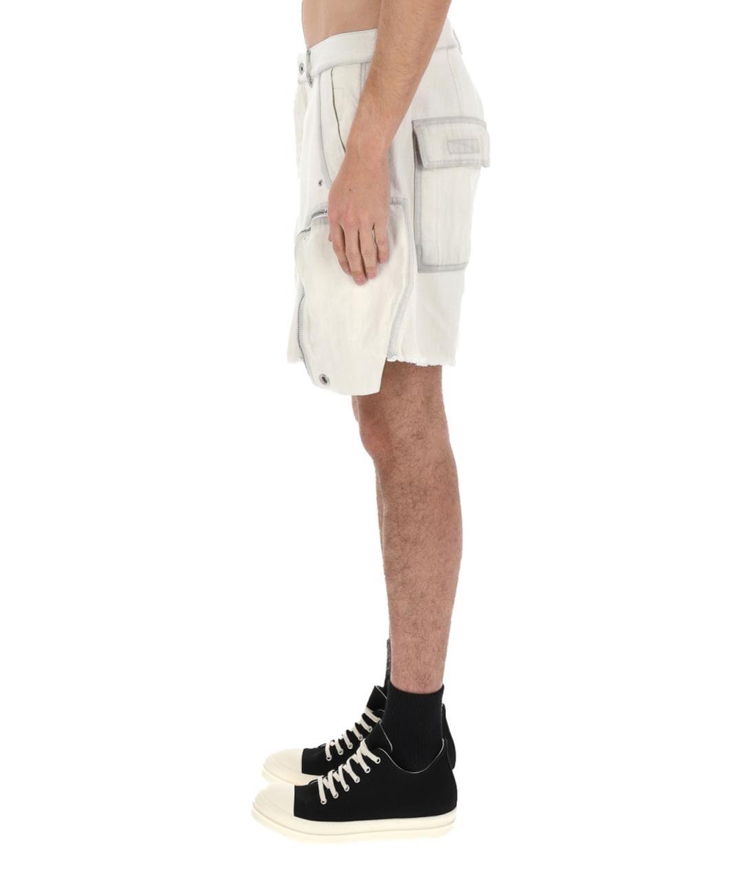 RICK OWENS Белые хлопковые шорты, фото 4