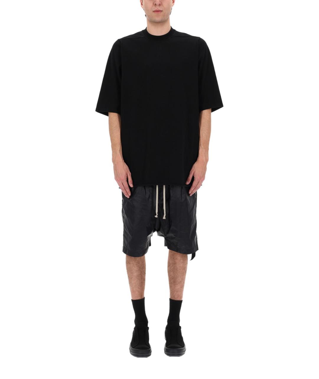 RICK OWENS Черная хлопковая футболка, фото 4