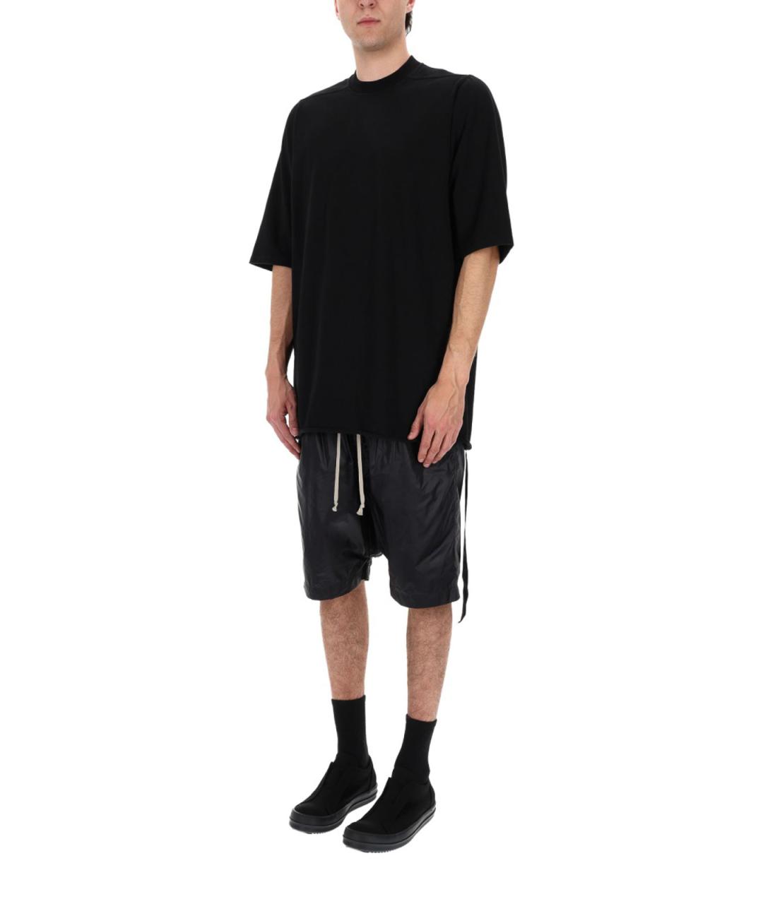RICK OWENS Черная хлопковая футболка, фото 2