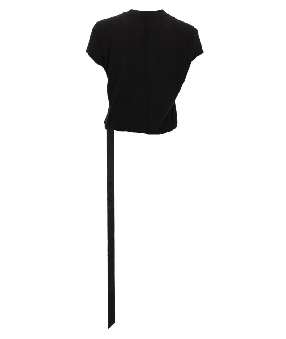 RICK OWENS Черная хлопковая футболка, фото 3
