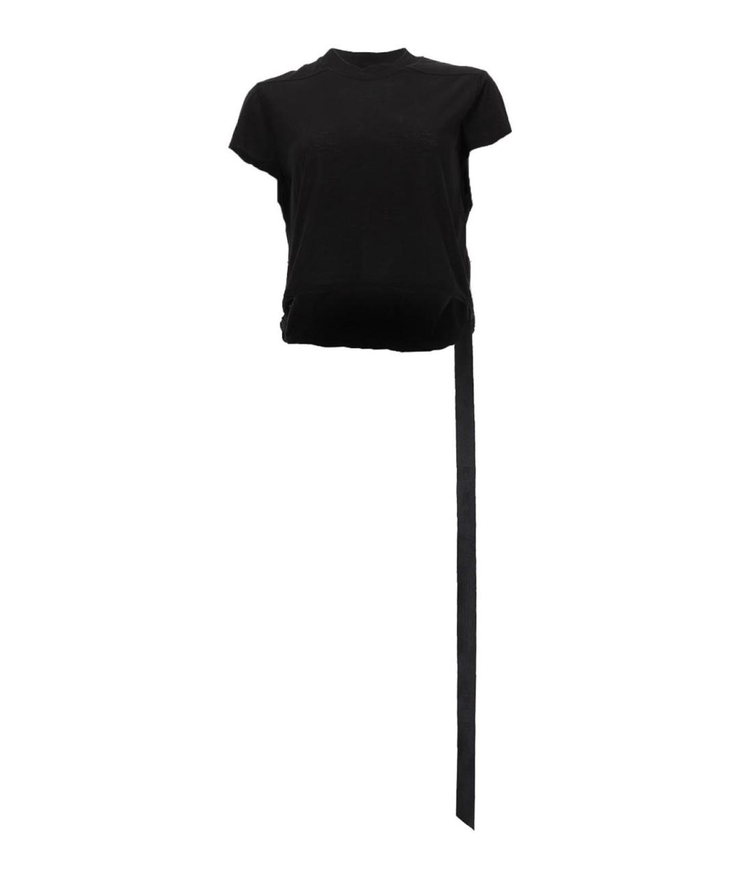 RICK OWENS Черная хлопковая футболка, фото 1