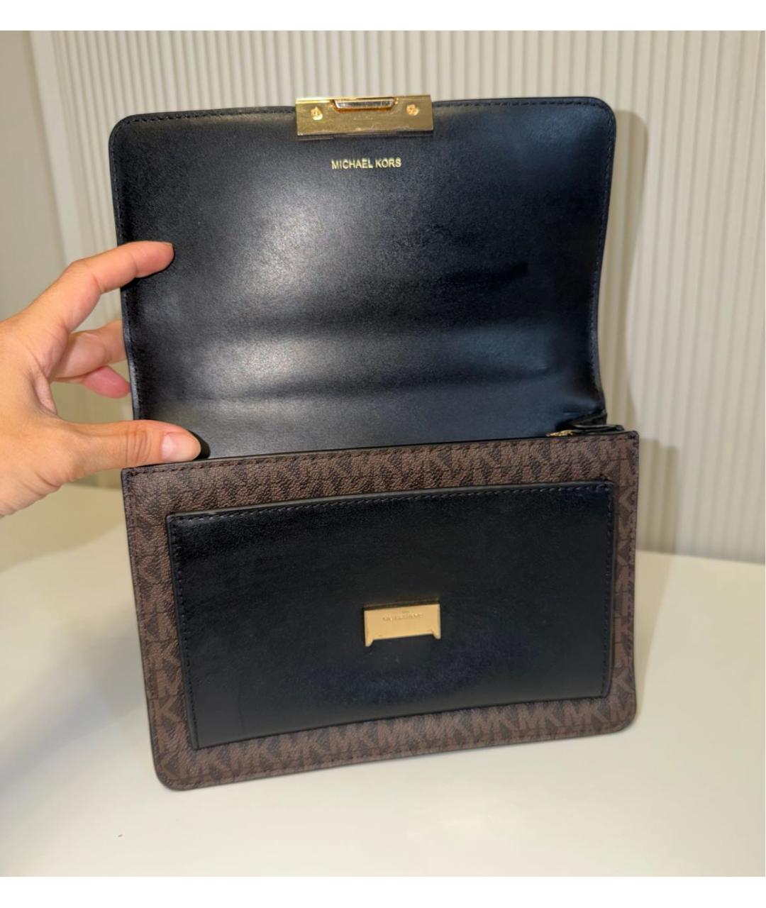 MICHAEL KORS Коричневая сумка через плечо из искусственной кожи, фото 4