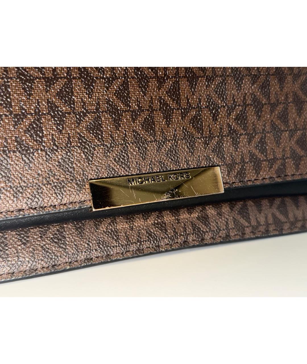 MICHAEL KORS Коричневая сумка через плечо из искусственной кожи, фото 7