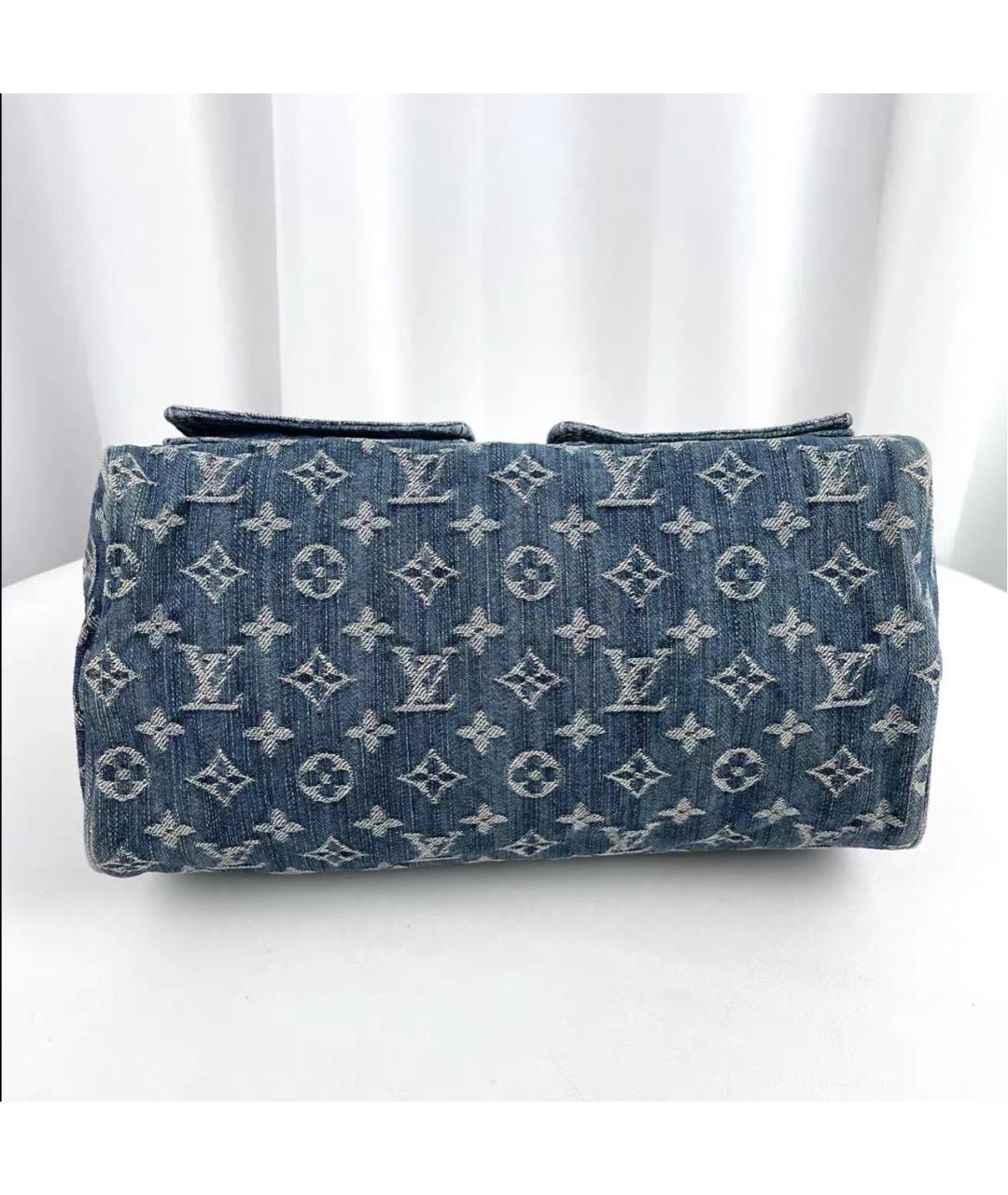 LOUIS VUITTON Голубая кожаная сумка с короткими ручками, фото 3