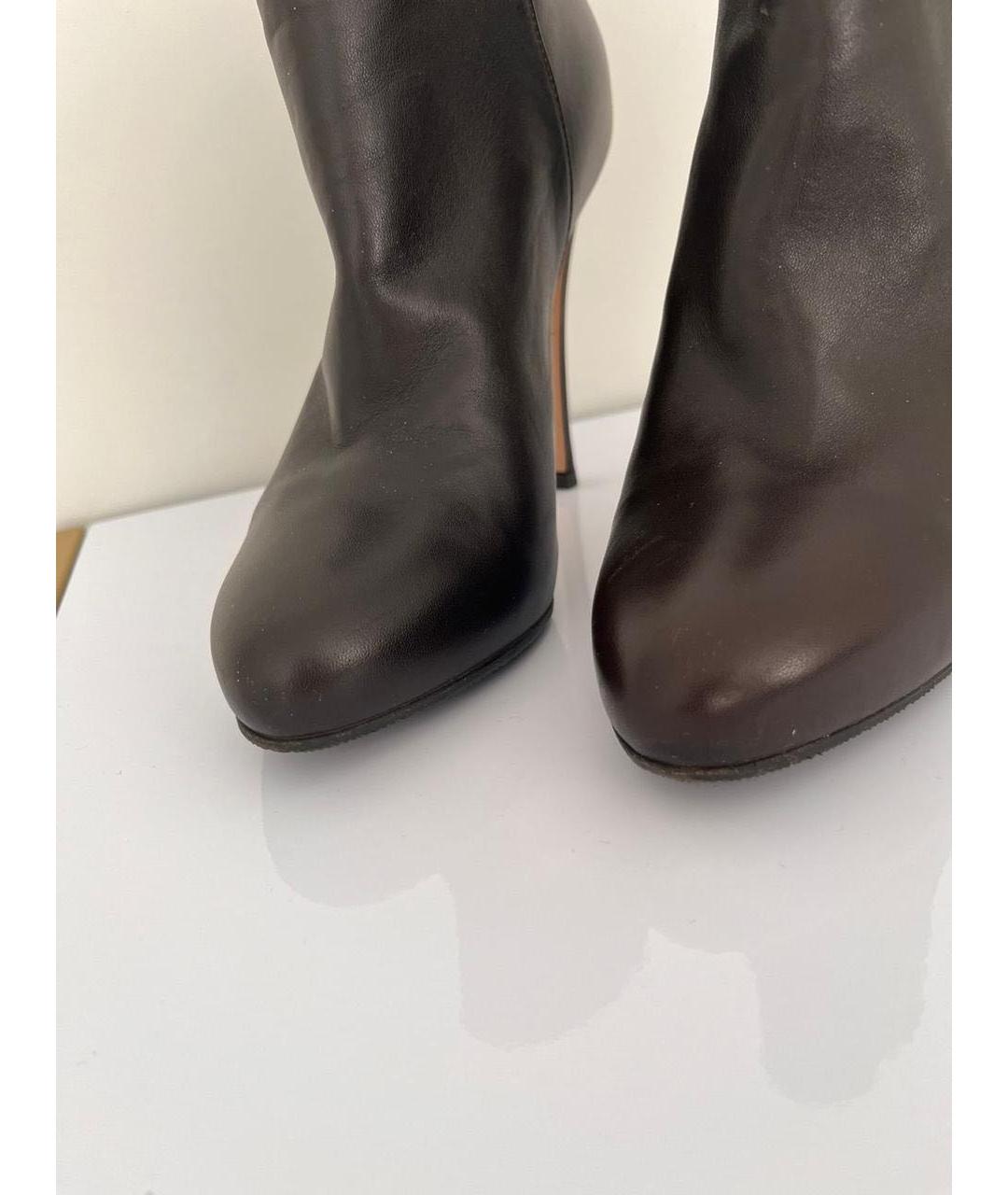 GIANVITO ROSSI Коричневые кожаные ботильоны, фото 4