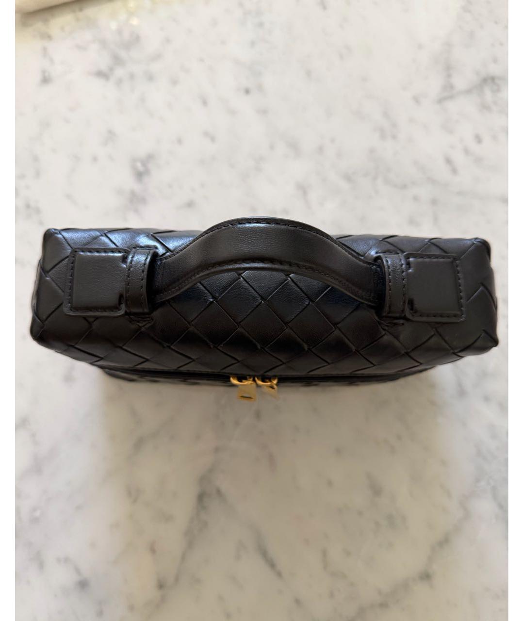 BOTTEGA VENETA Черная кожаная сумка с короткими ручками, фото 4