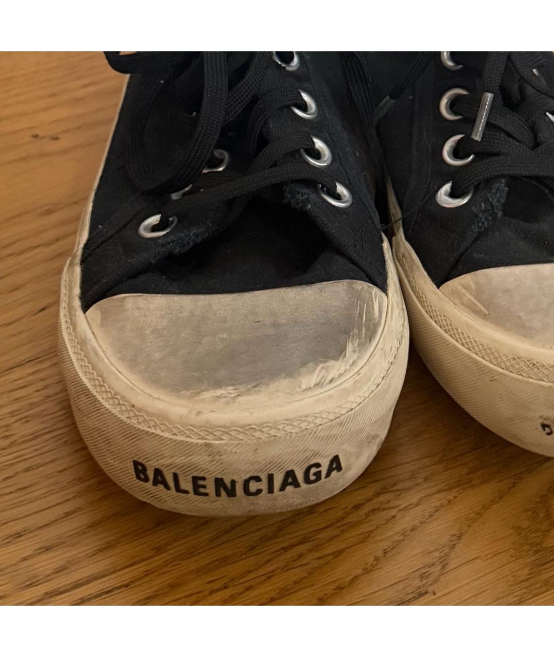 BALENCIAGA Темно-синие текстильные кеды, фото 4