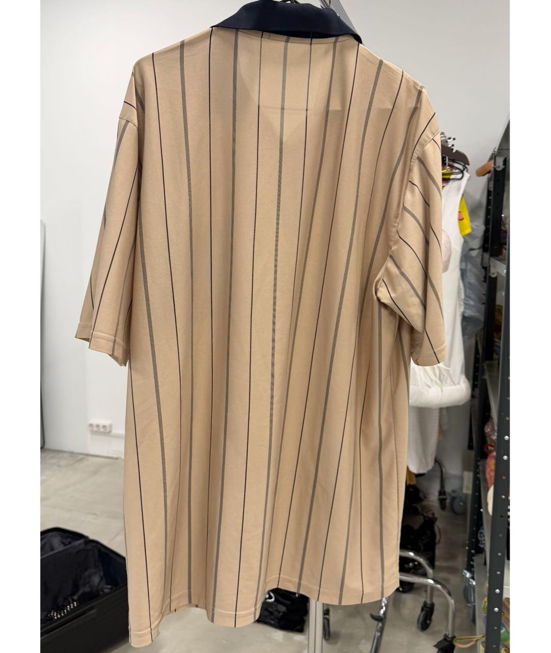 SAINT LAURENT Бежевая вискозная футболка, фото 2