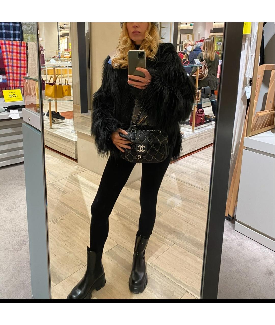 CHANEL Антрацитовая нейлоновая сумка с короткими ручками, фото 7