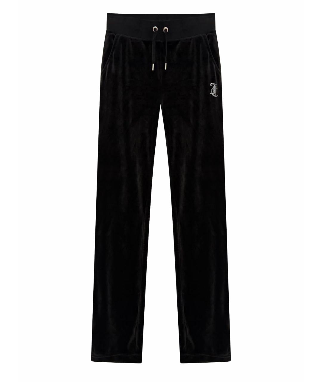 JUICY COUTURE Черные велюровые прямые брюки, фото 1