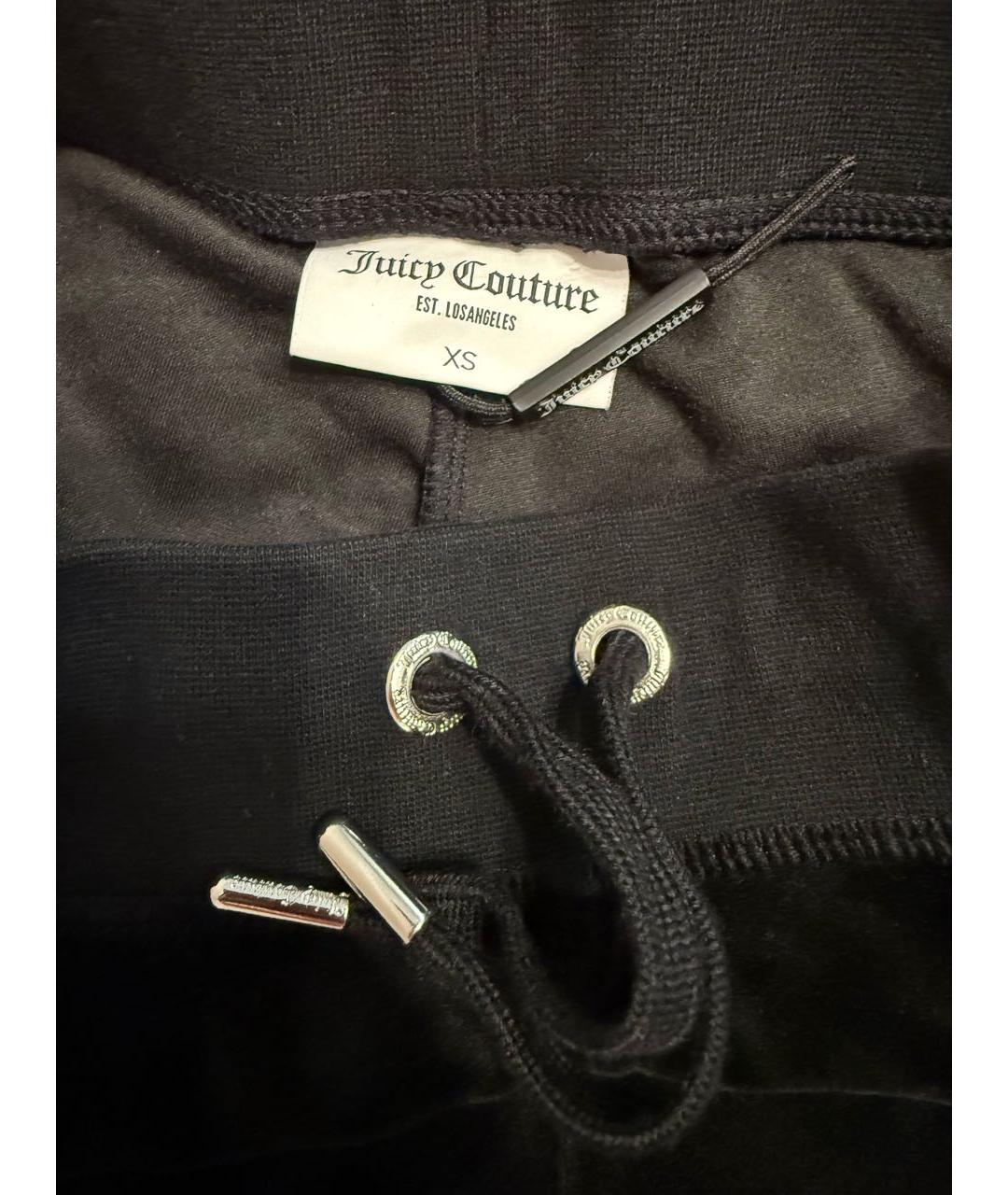 JUICY COUTURE Черные велюровые прямые брюки, фото 3