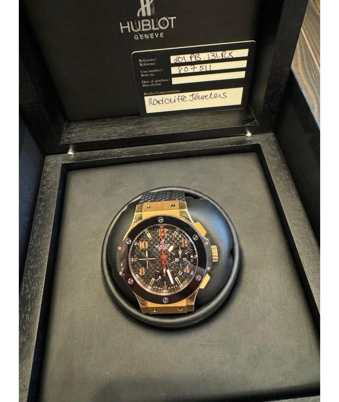 HUBLOT Черные часы из розового золота, фото 2