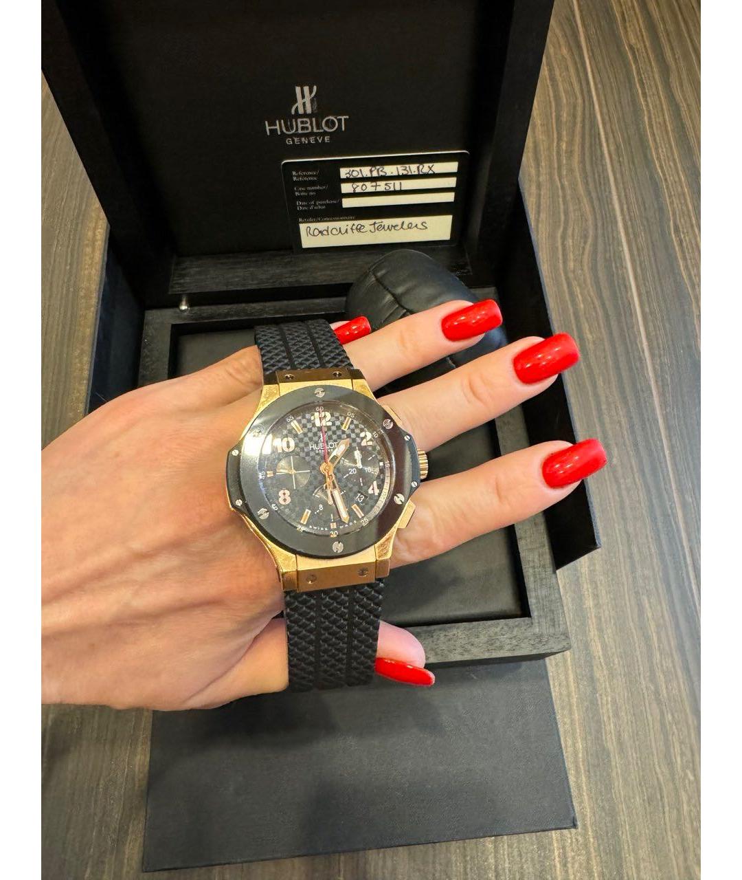 HUBLOT Черные часы из розового золота, фото 4