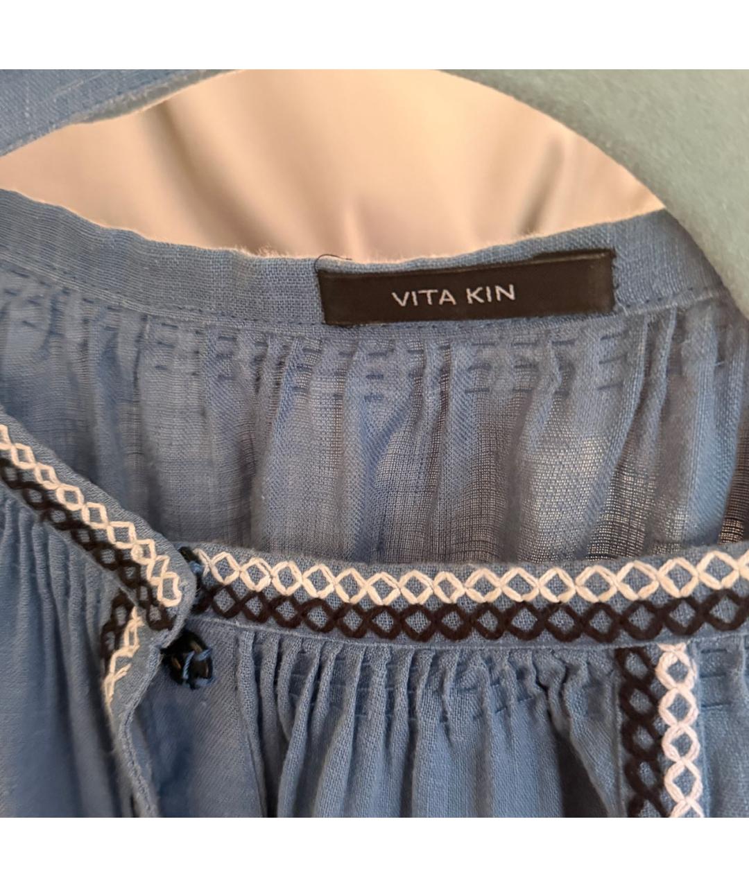 VITA KIN Синее хлопковое повседневное платье, фото 3