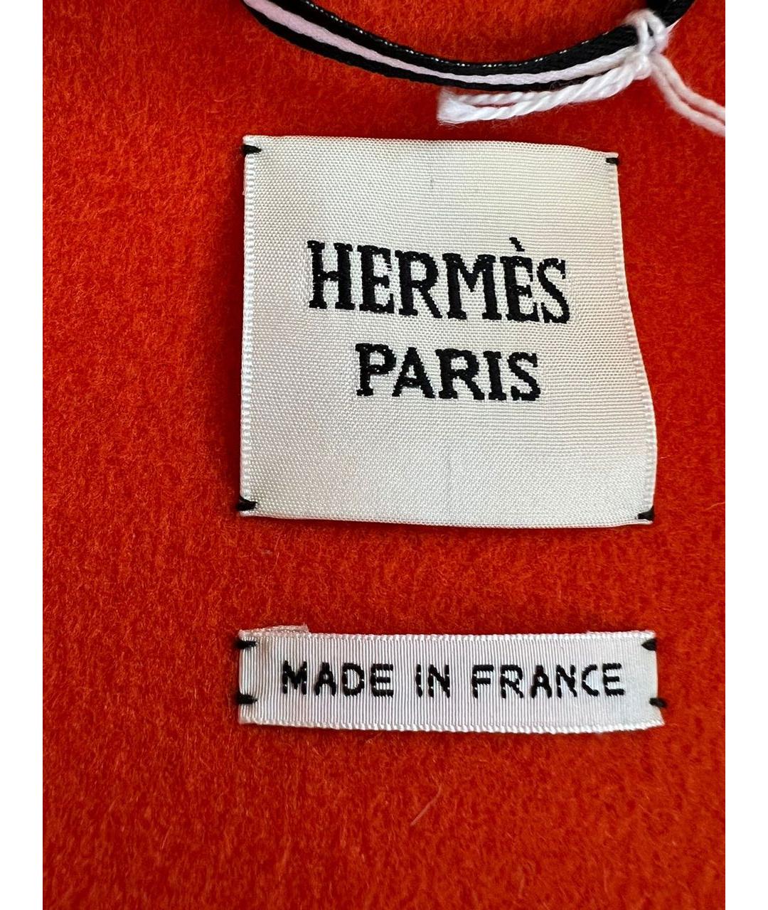 HERMES Оранжевое шерстяное пальто, фото 6