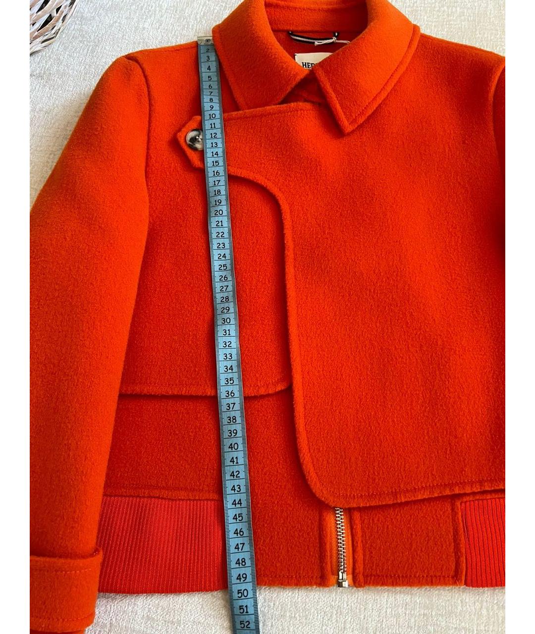 HERMES Оранжевое шерстяное пальто, фото 2