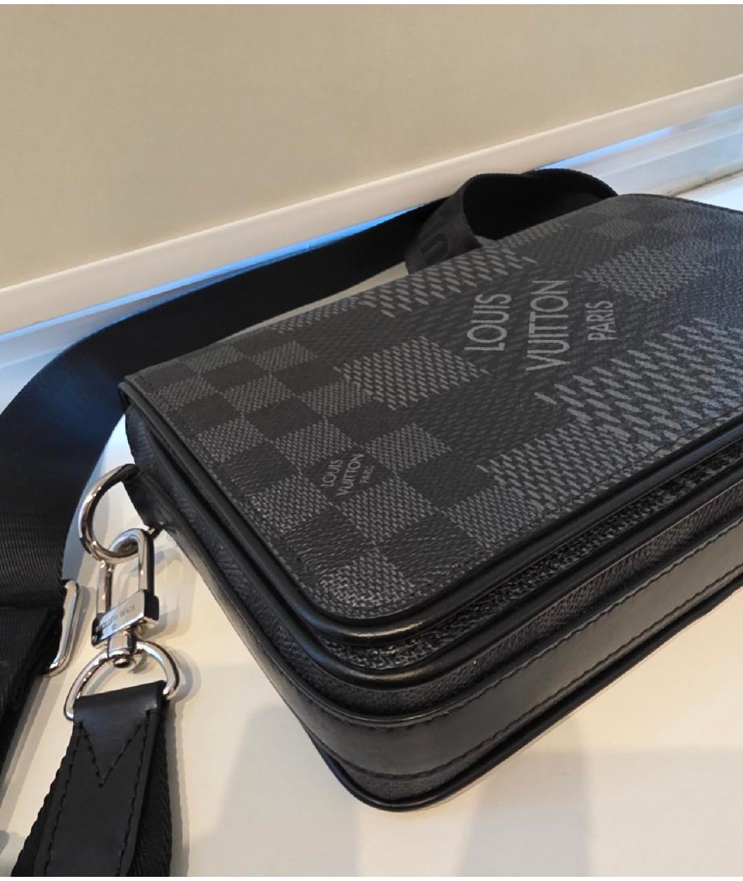 LOUIS VUITTON Серая сумка на плечо из канвы, фото 7