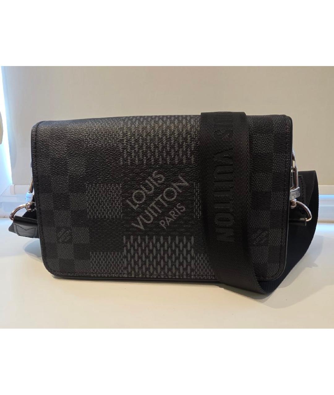 LOUIS VUITTON Серая сумка на плечо из канвы, фото 10