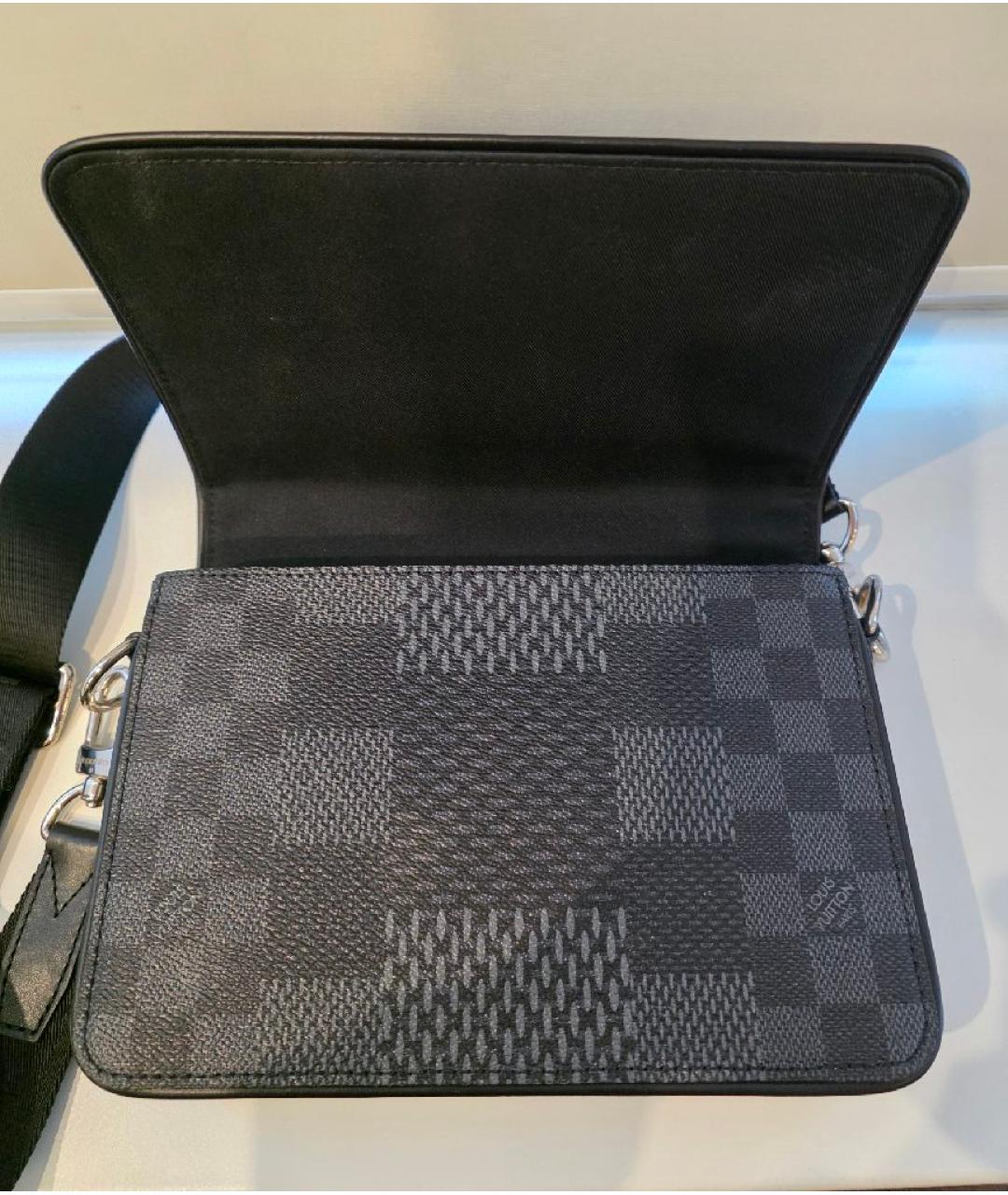 LOUIS VUITTON Серая сумка на плечо из канвы, фото 5