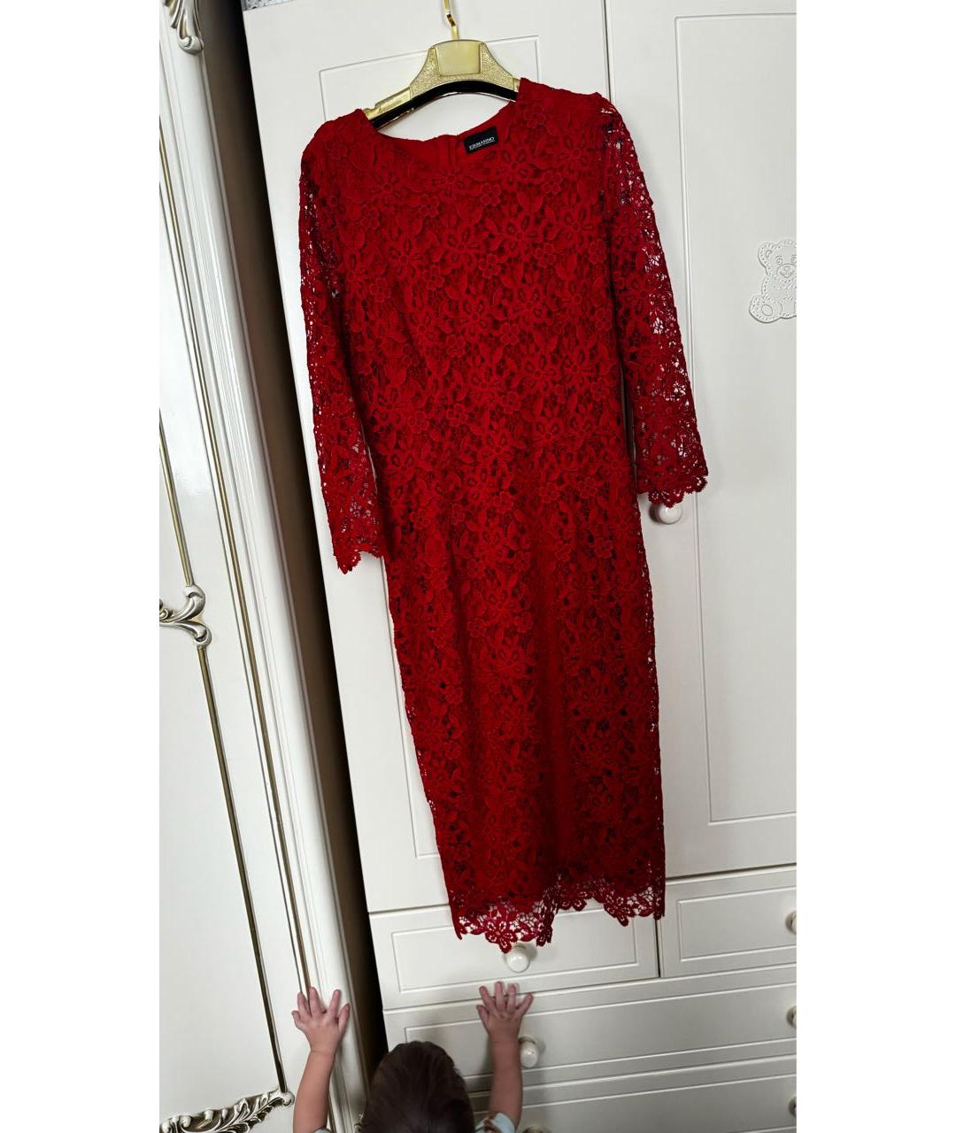 ERMANNO SCERVINO Красное кружевное коктейльное платье, фото 3