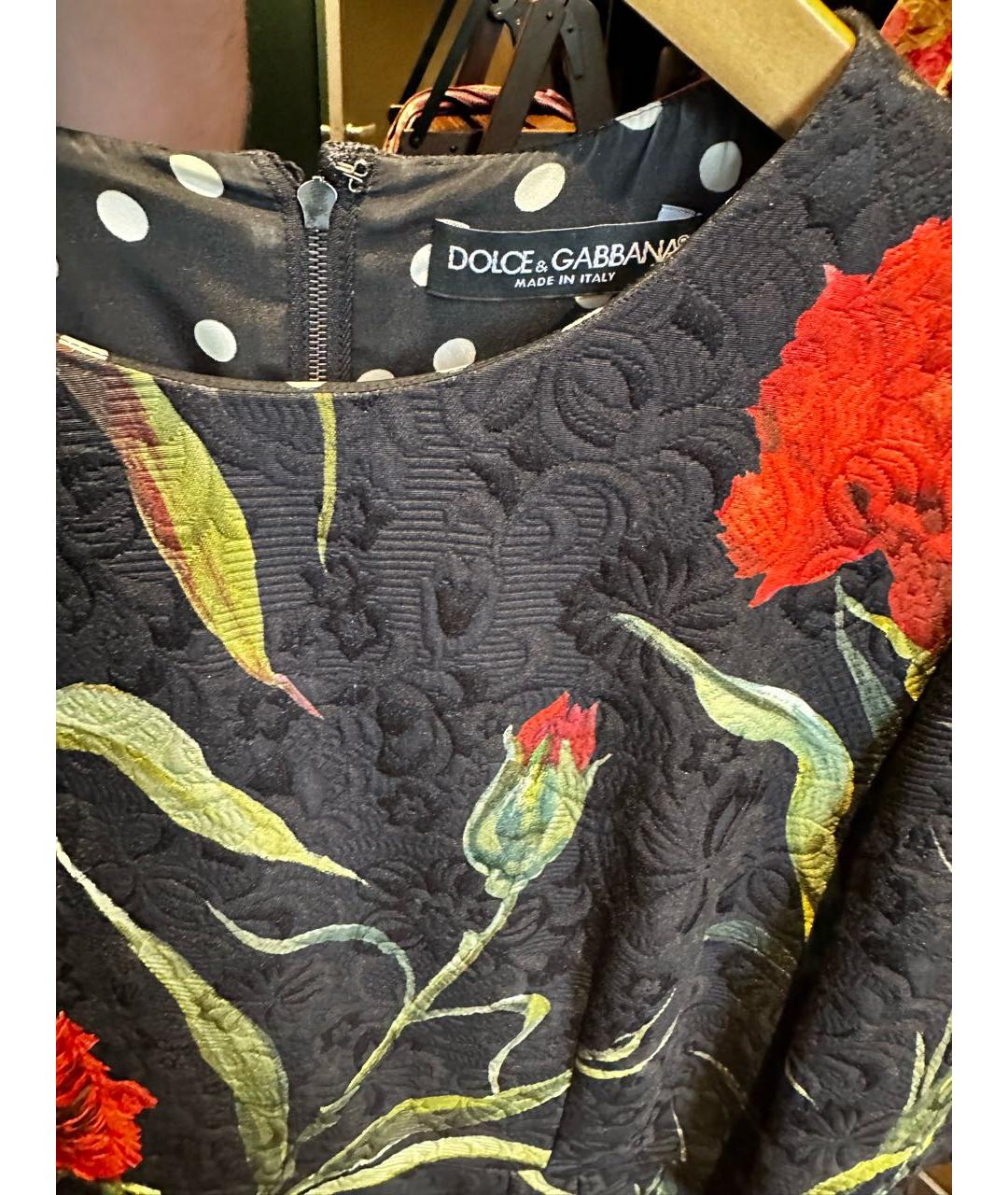 DOLCE&GABBANA Черное хлопковое коктейльное платье, фото 4