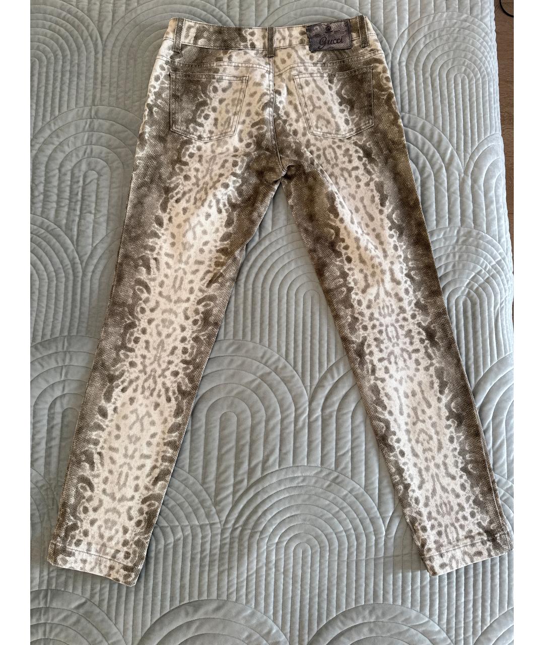 GUCCI Бежевые хлопковые прямые джинсы, фото 2