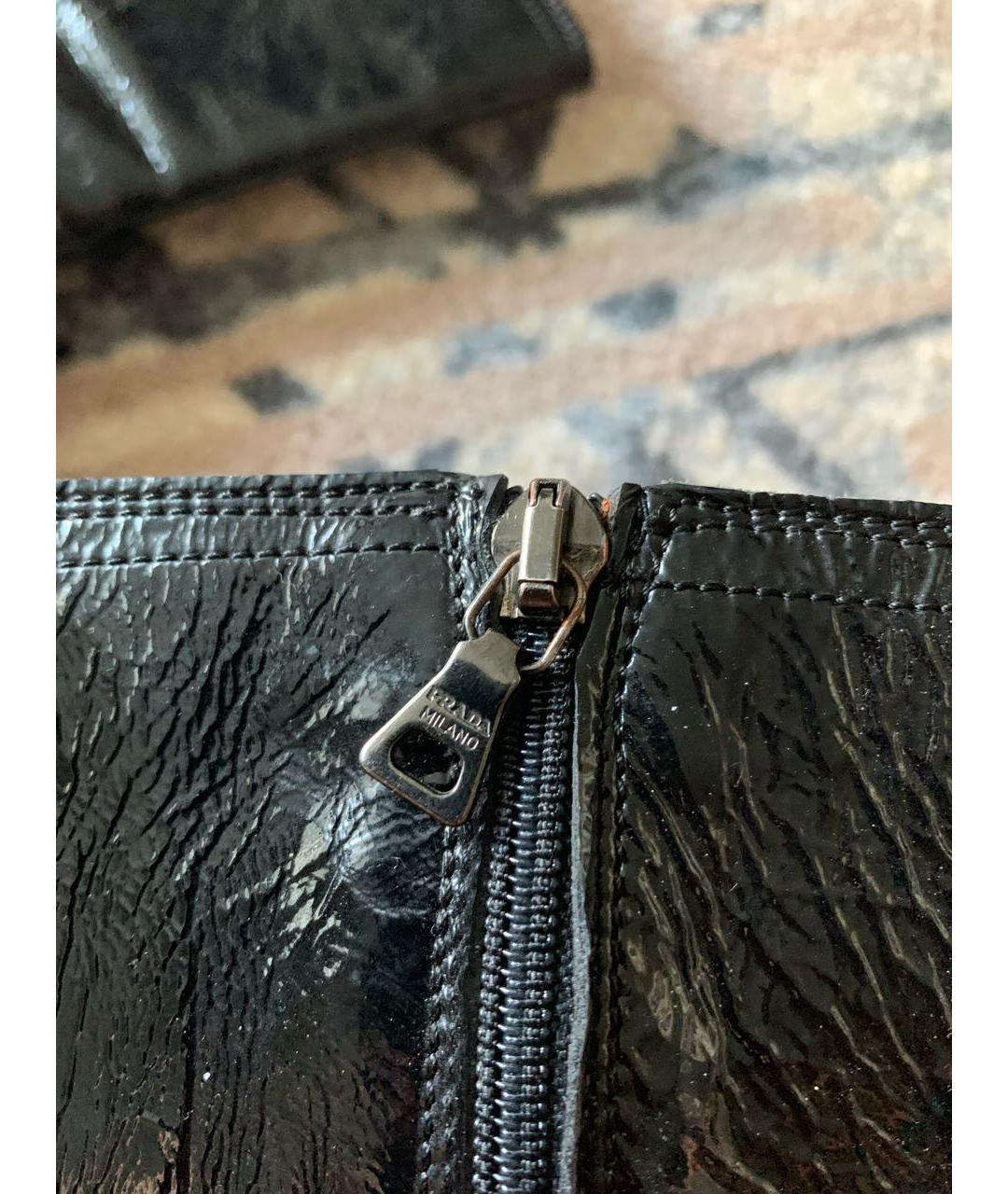 PRADA Черные ботинки из лакированной кожи, фото 3