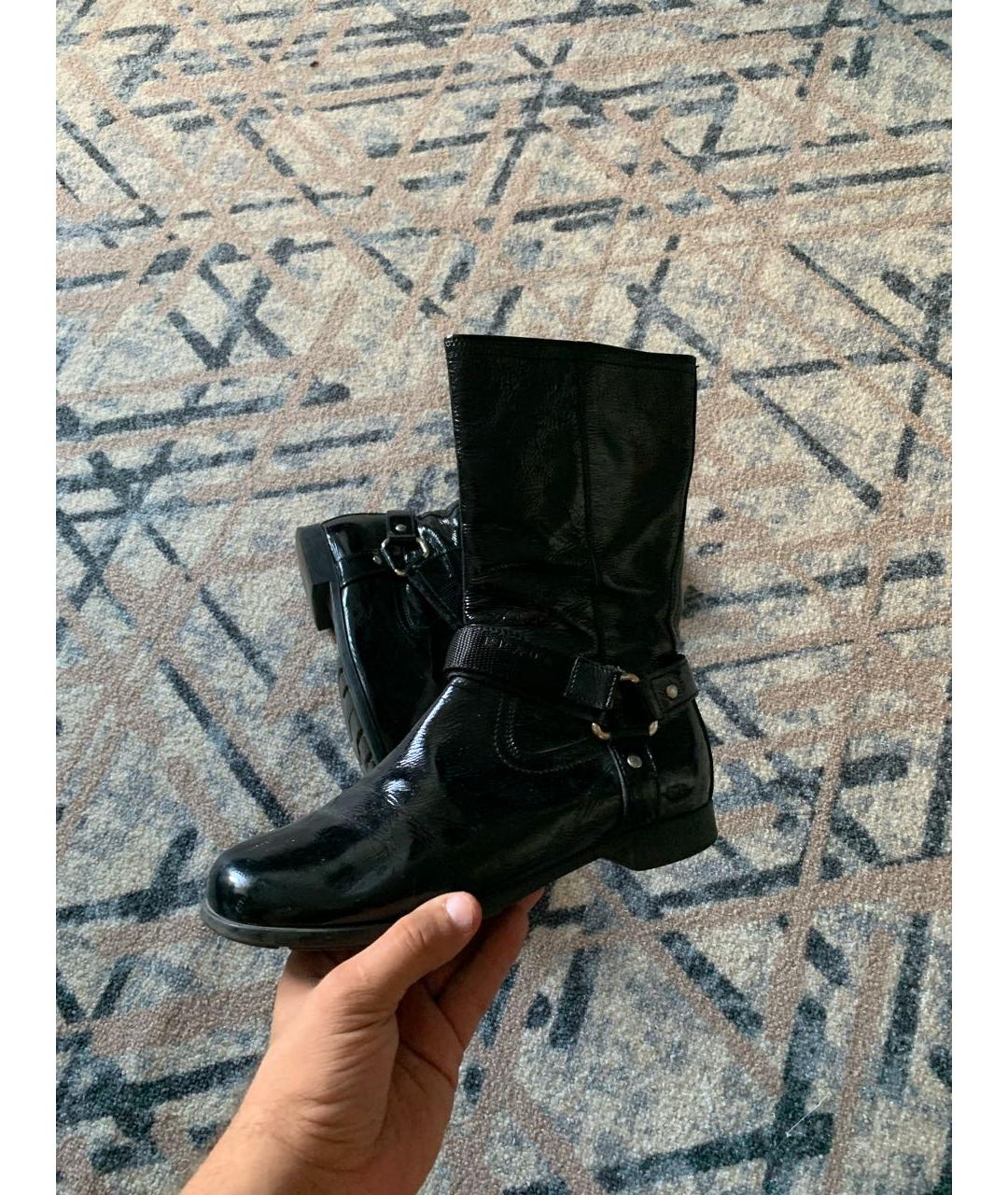 PRADA Черные ботинки из лакированной кожи, фото 7