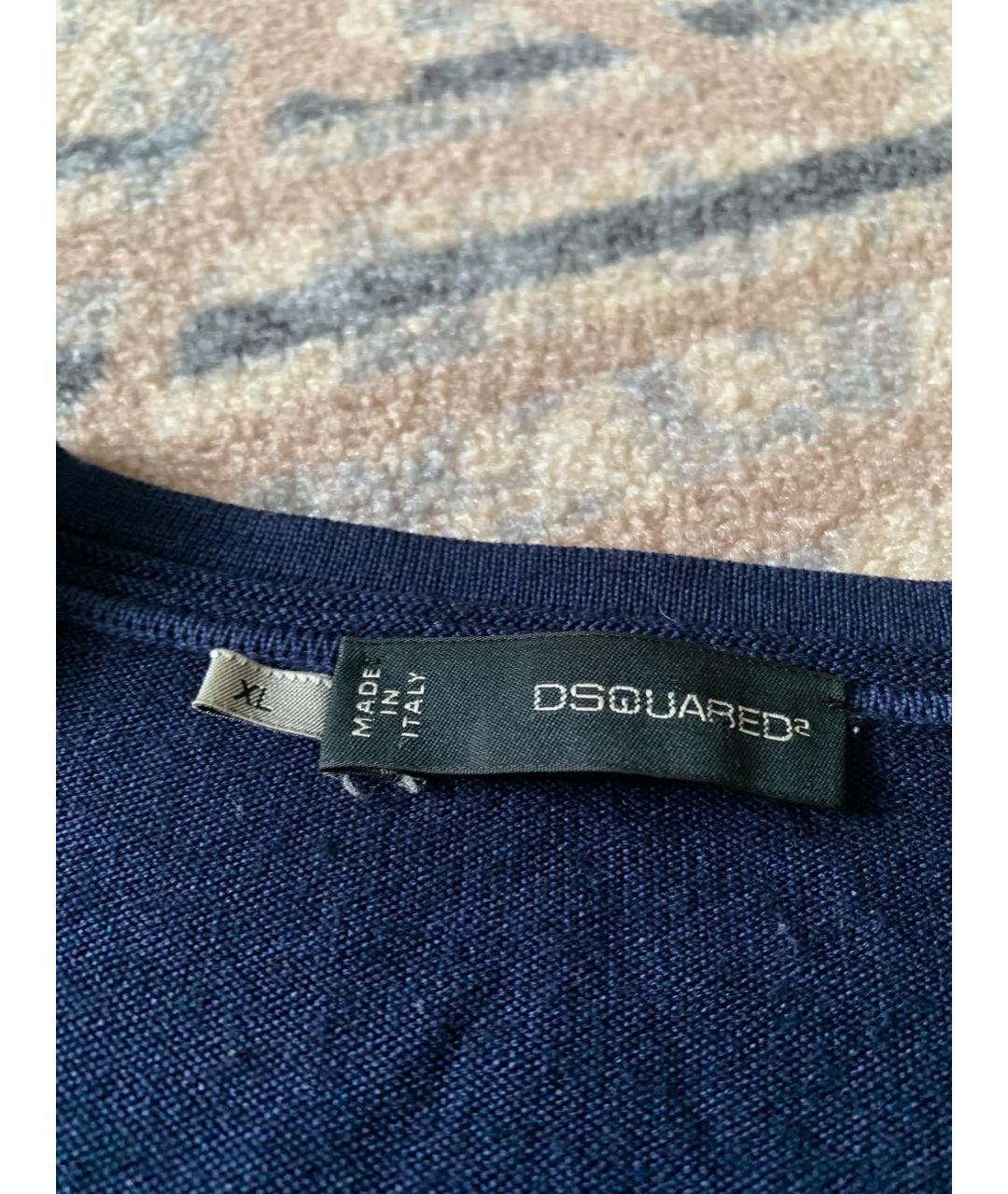 DSQUARED2 Темно-синий шерстяной джемпер / свитер, фото 2