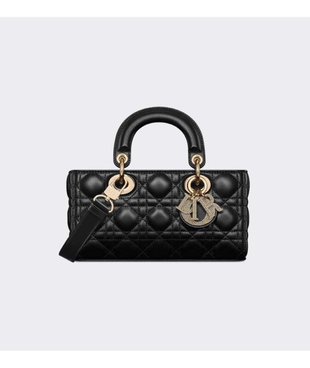CHRISTIAN DIOR Черная кожаная сумка с короткими ручками, фото 5