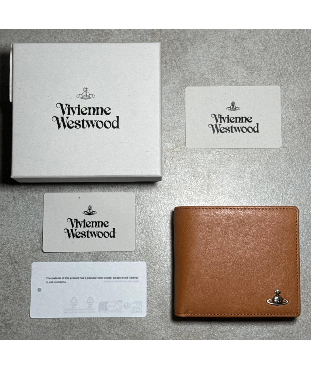 VIVIENNE WESTWOOD Коричневый кожаный кошелек, фото 2