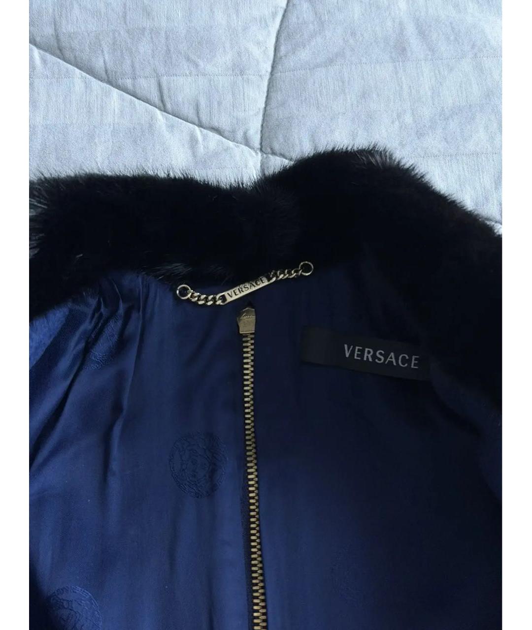 VERSACE Синее шерстяное пальто, фото 3