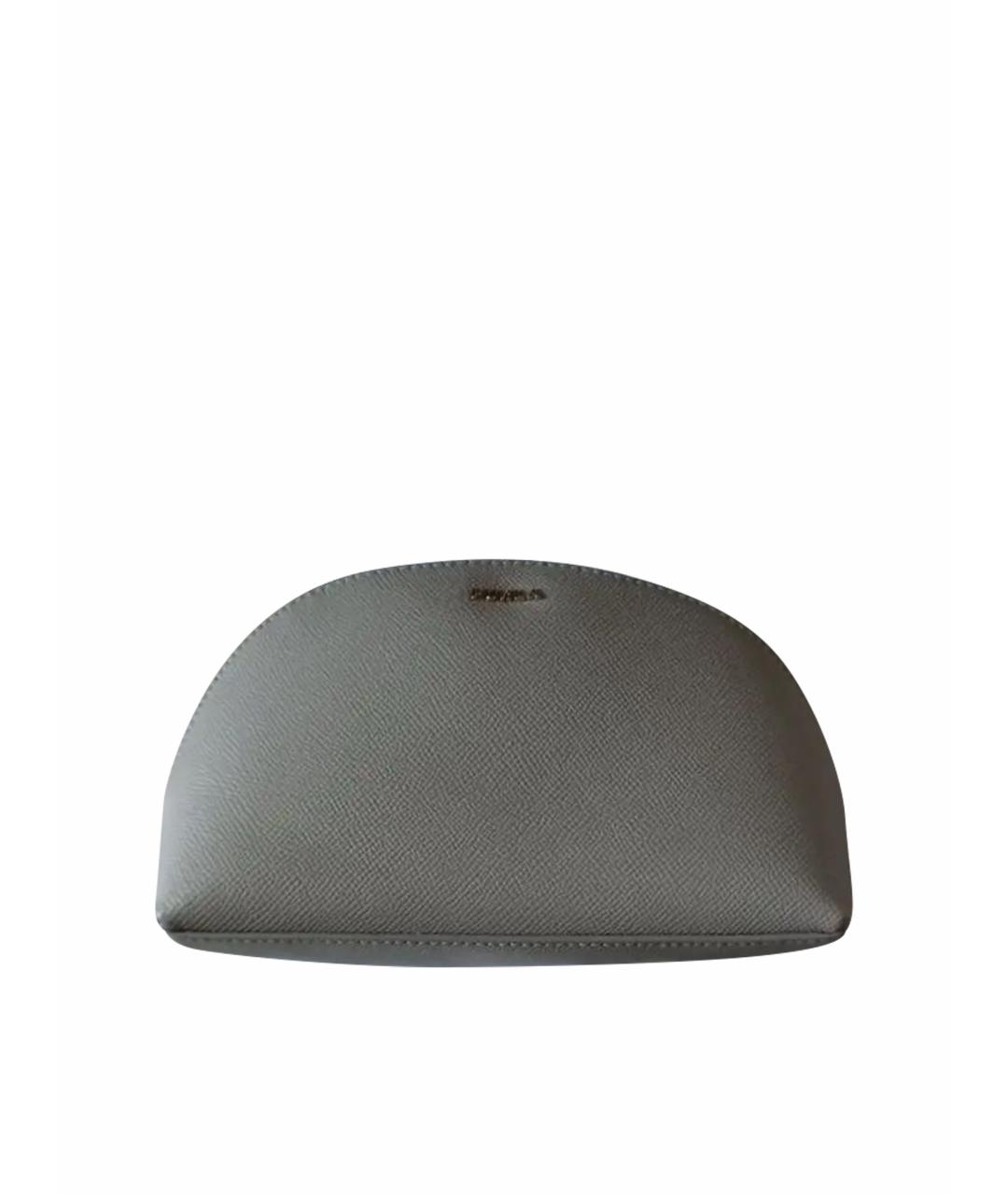 FURLA Серая кожаная косметичка, фото 1