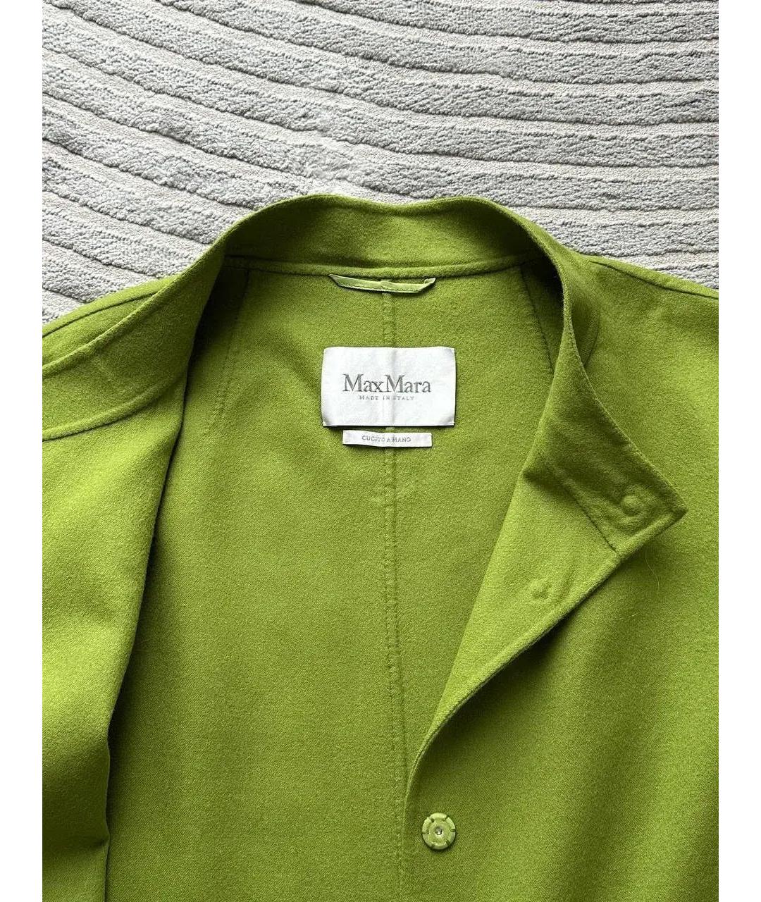 MAX MARA Зеленое шерстяное пальто, фото 3