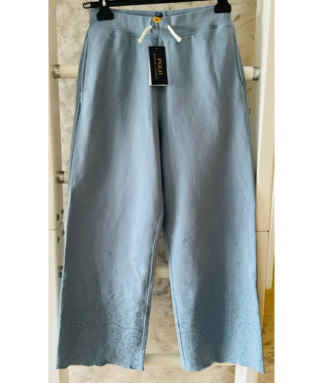 RALPH LAUREN Голубые хлопковые брюки и шорты, фото 2