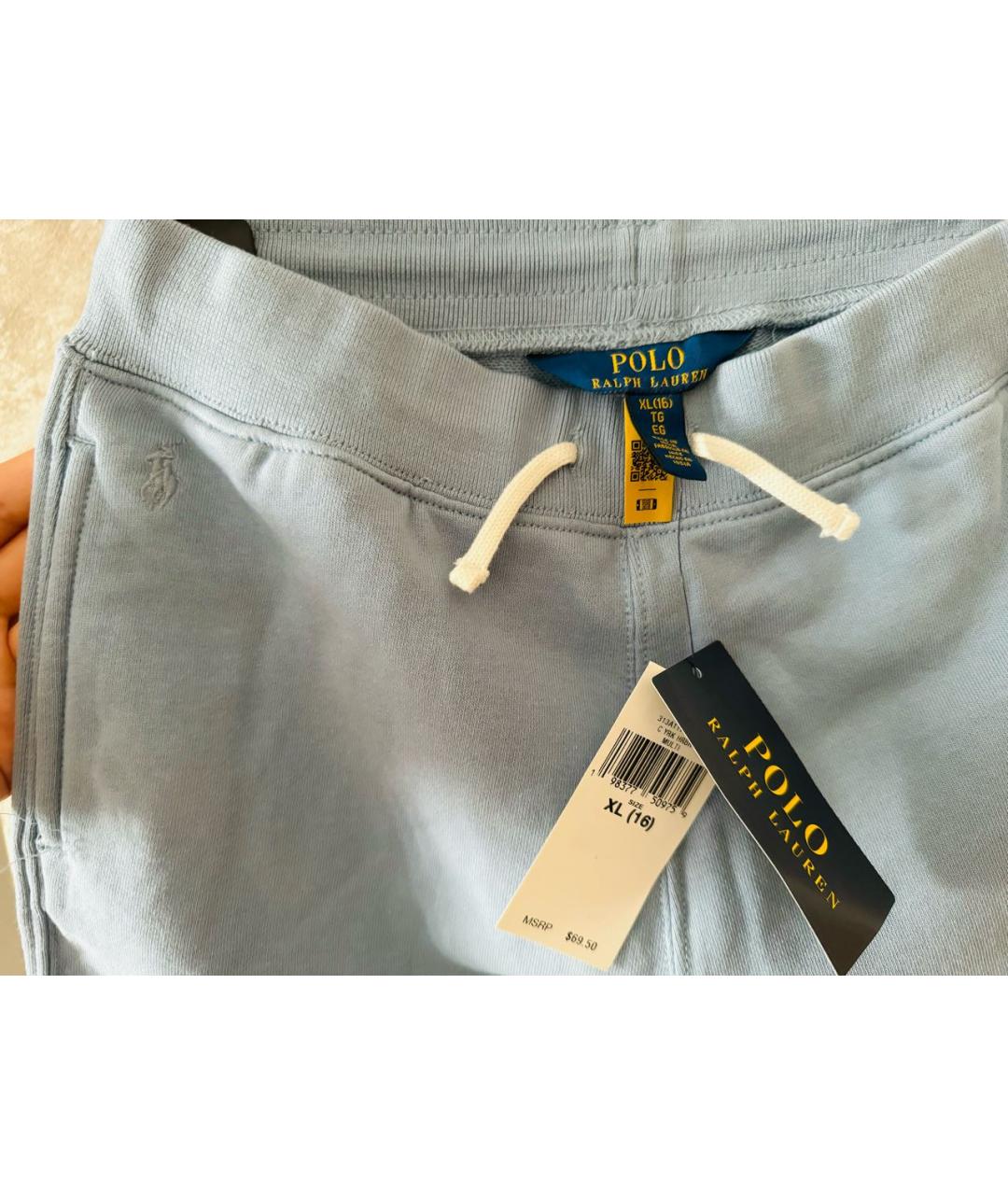 RALPH LAUREN Голубые хлопковые брюки и шорты, фото 3