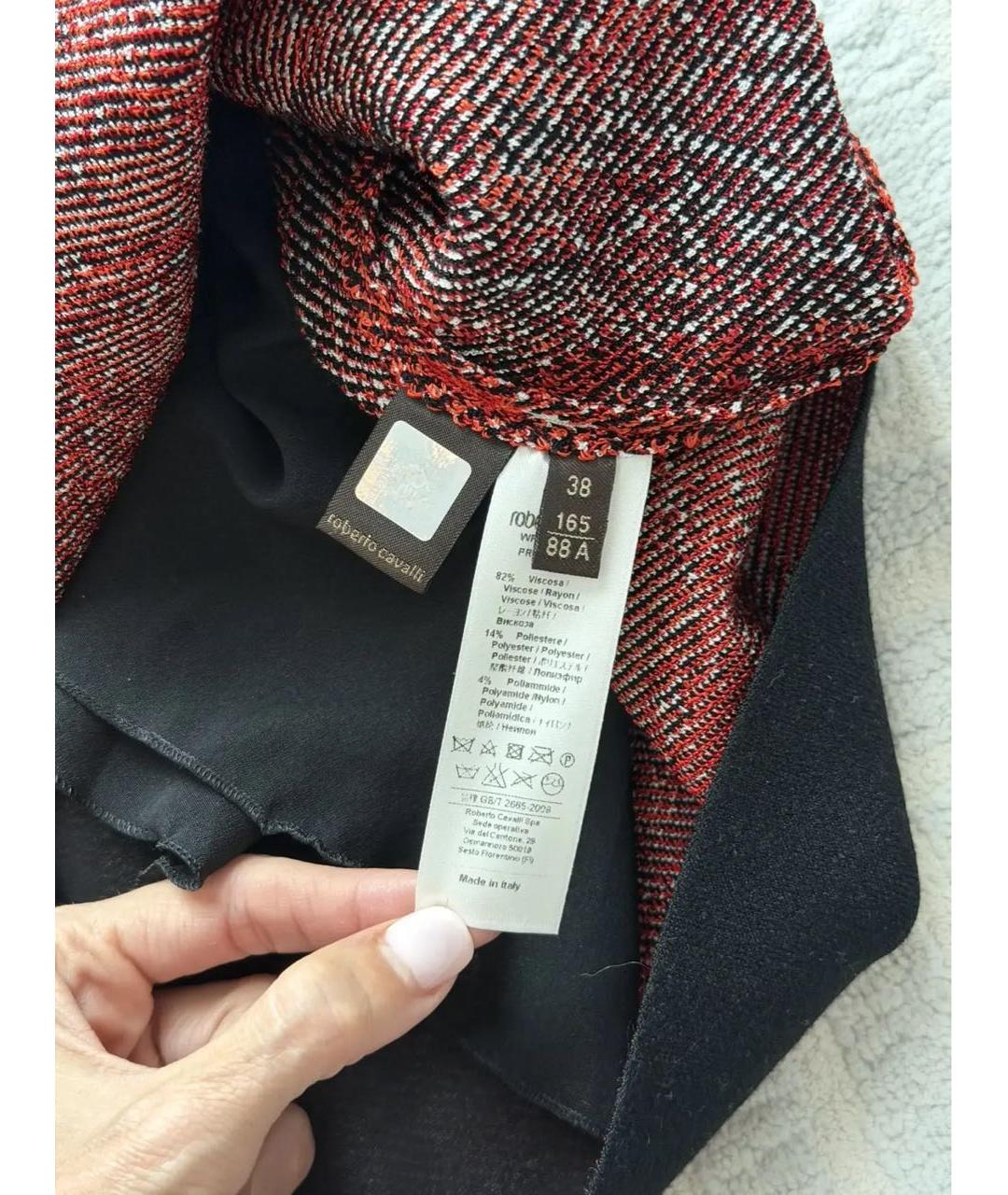 ROBERTO CAVALLI Черное вискозное повседневное платье, фото 5
